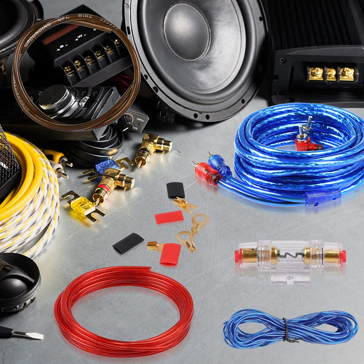 Verstärker Kabelsatz, Anschluss-Set Auto Verstärker Kabel Set, Subwoofer Kabel Set Endstufe Kabel, C