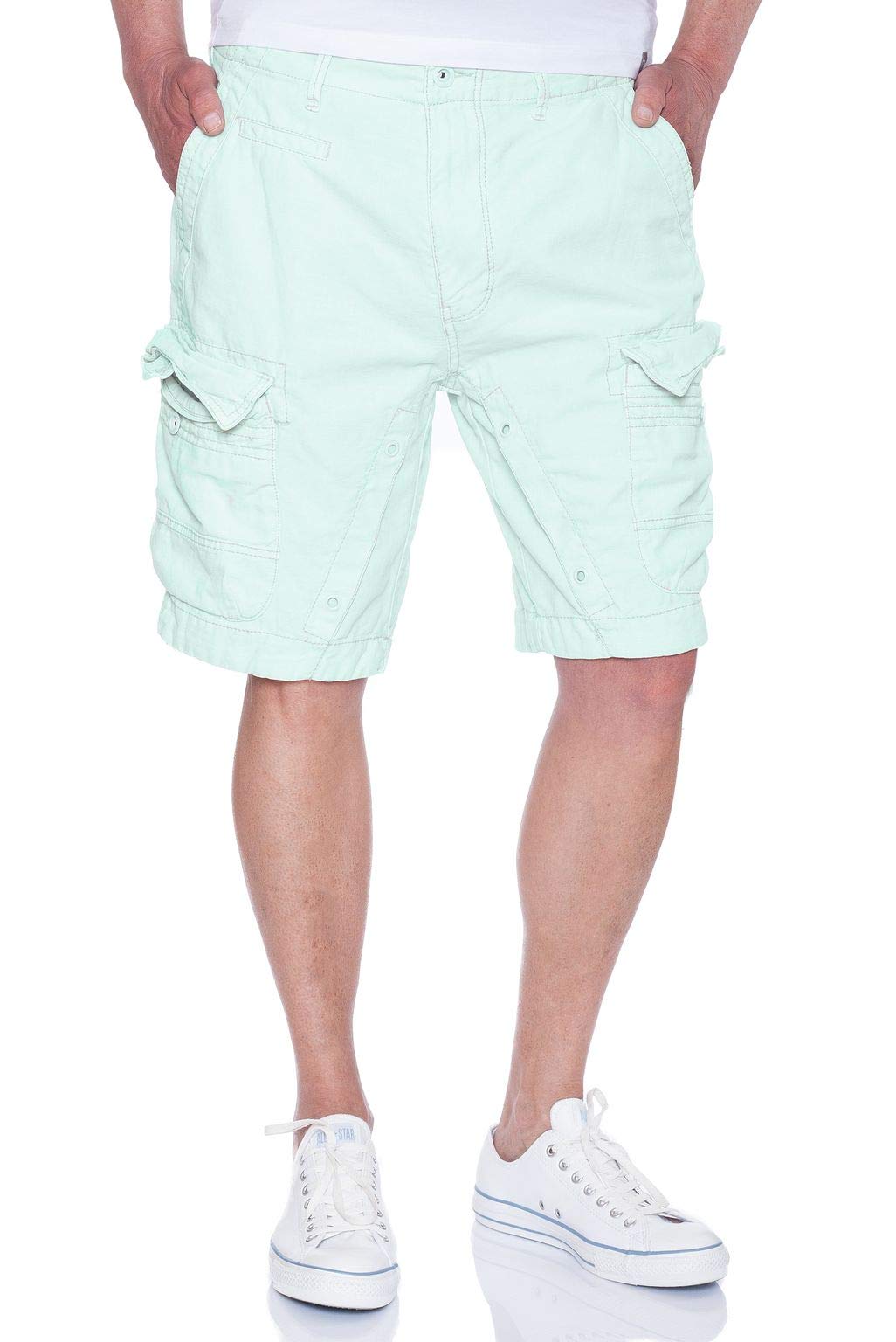 Jet Lag Cargo Shorts 17-116 in den Farben Milky Green, Alentian (hellblau) und Beige (Hellbraun), Gr