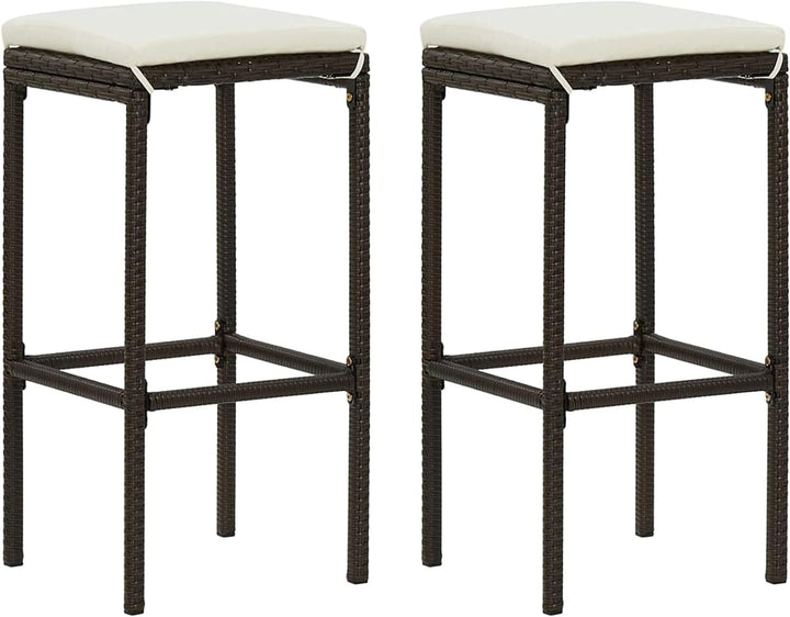 Gecheer 3-TLG. Gartenbar Set mit Kissen Bartisch Set Poly Rattan Sitzgruppe Sitzgarnitur Gartenmöbel