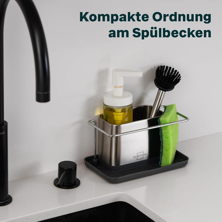 SILBERTHAL Spülbecken Organizer - Edelstahl - Für Spülmittel und Schwämme - Ordnung Küche, Spülbecke