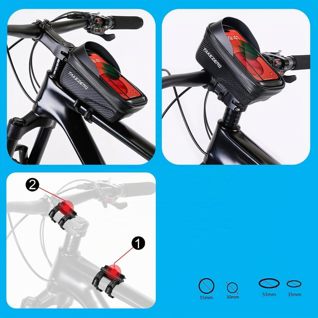 Fahrrad Rahmentasche Wasserdicht Oberrohrtasche, Handytasche Fahrrad mit Touchscreen, 3D Eva Hartsch