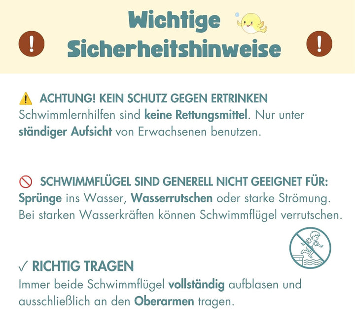 EDWEKIN® Premium Schwimmflügel | TÜV &amp; GS-geprüft ✓ | Für Kinder 1–6 Jahre | BPA-frei &amp; stylisches D