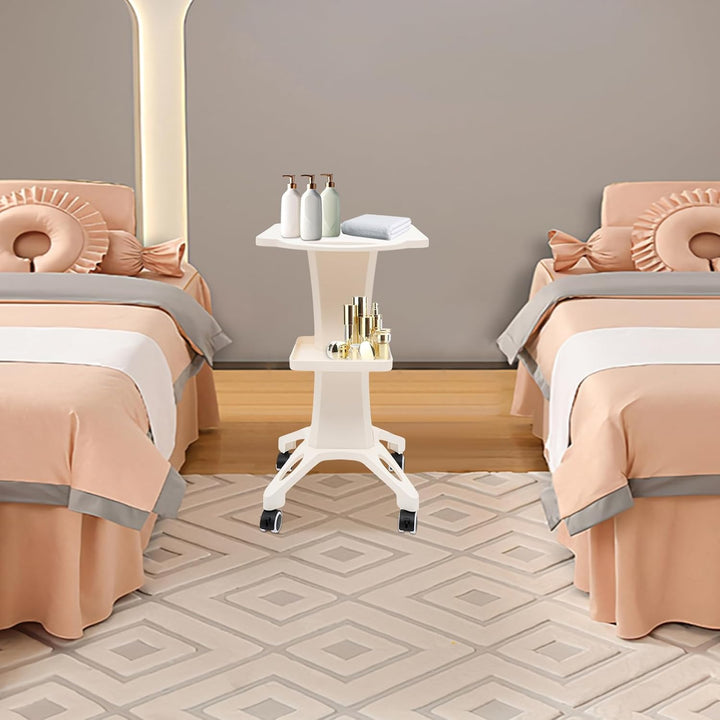 Futchoy Rollwagen 2 Schicht Wheel Gerätewagen Friseur Rollwagen Beauty Salon Spa Instrument Cart für