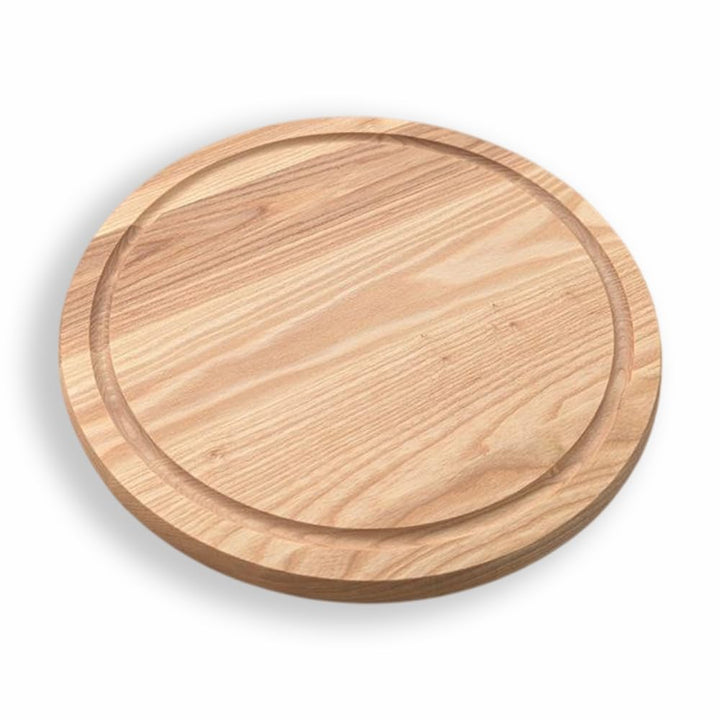 Generisch Pizzateller aus Eiche und Esche ⌀30/40cm, Schneidbrett aus Holz,Pizzabrett, Holzteller für