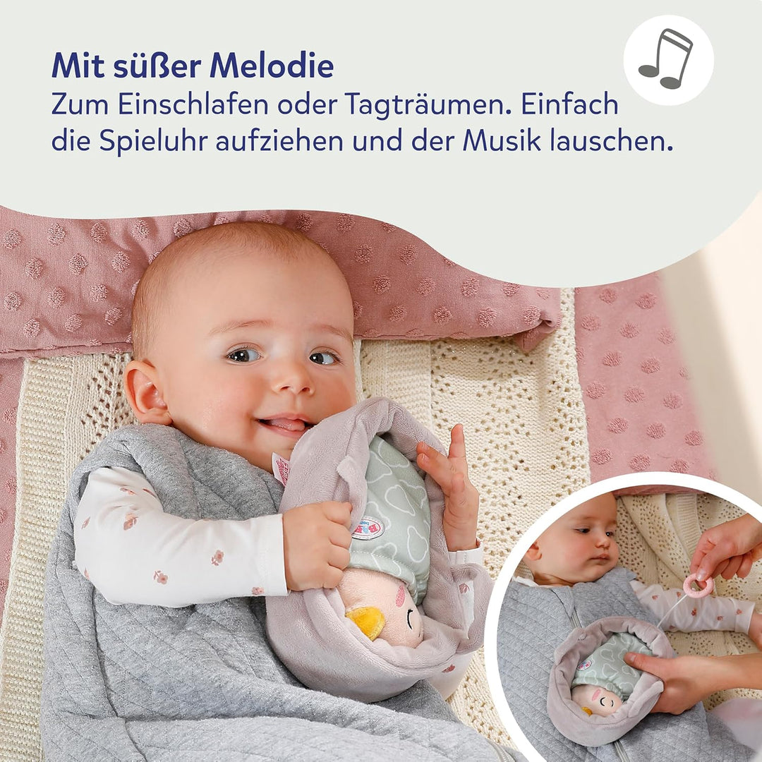 BABY Born for Babies Spieluhr Berta 18cm Kuschel-Berta im Körbchen mit herausnehmbaren Musikmodul, w