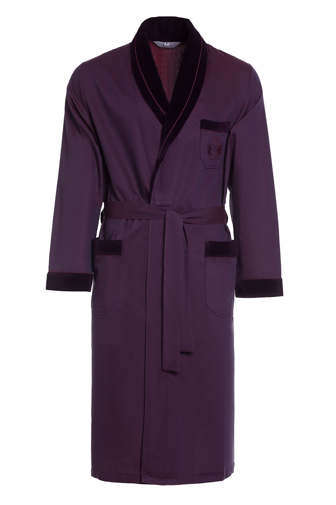 R Revise Herren Morgenmantel RE-505-100% Baumwolle - Leicht und dünn – Elegant S Weinrote 1047, S We