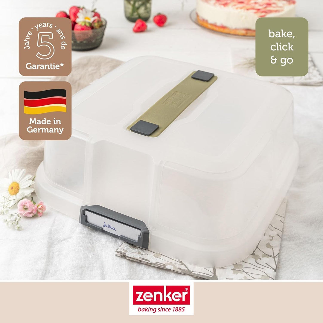 Zenker Bake, Click & Go Quadratische Haube – 30 x 30 x 11,5 cm – Passender Deckel für Kuchenformen z