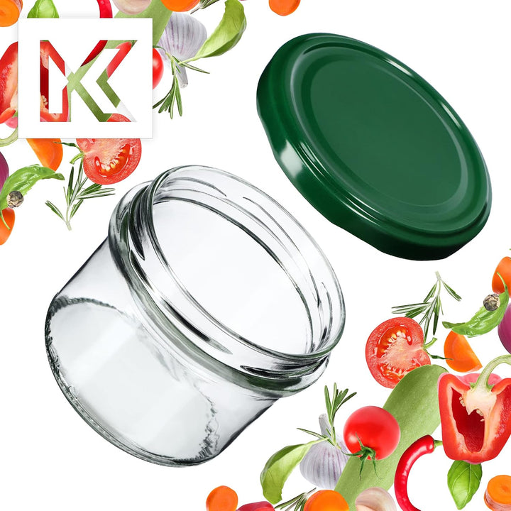 KADAX 20er Set Marmeladengläser 235ml TO82 Grün, Einmachgläser Vorratsgläser Mason Jar mit Schraubde