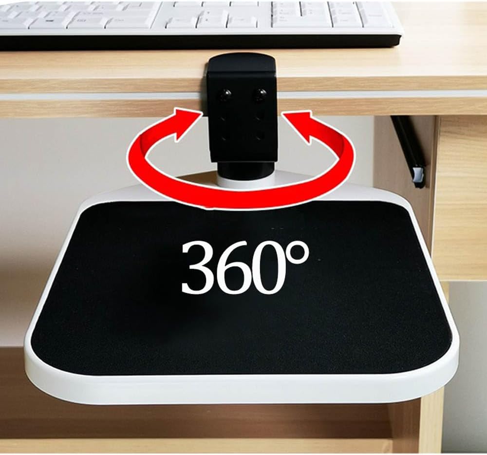 Ergonomische Armlehnenstütze Handgelenkauflage, Clip auf Mausplattform 360° drehbar, Verstellbar Arm