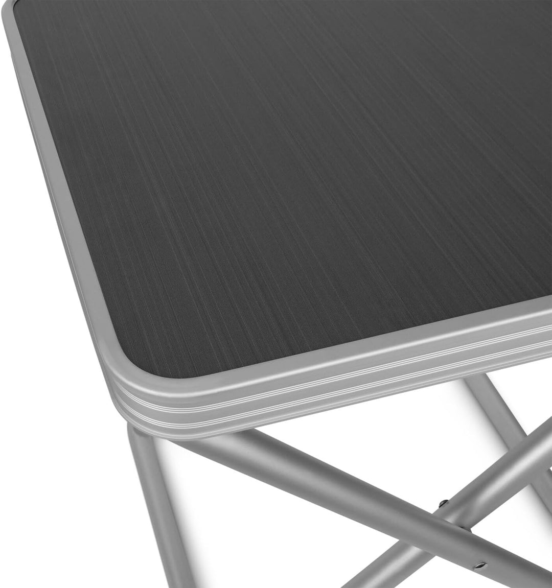 Preiswert&Gut Klappstuhl Sitzhöhe 45cm aus Aluminium bis 100kg mit Tischplatte MDF 40x40cm, 20kg bel