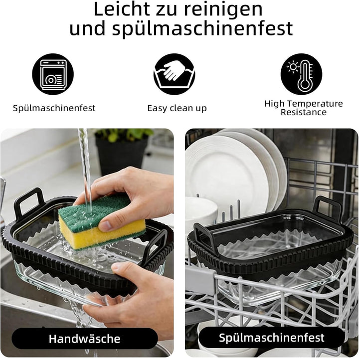 Glas-Auflaufformen für Heissluftfritteusen – Kompatibel mit Ninja Airfryer Zubehör Set – Kompatibel