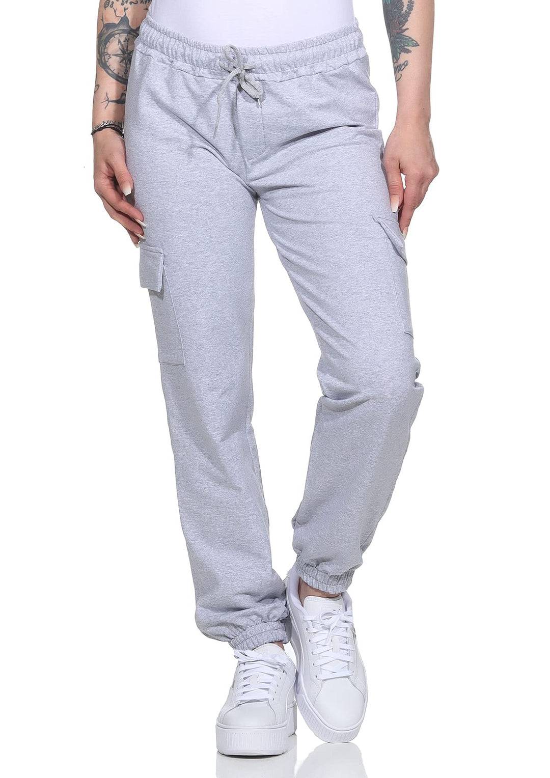 ZARMEXX Damen Baumwoll Freizeithose Cargohose Jogginghose Sport Jogger Ladies Pants mit elastischem
