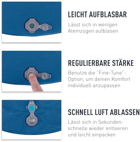 Sea to Summit - Aeros Ultralight Deluxe Reisekissen XL - Leicht zum Aufblasen - rutschfest - Ultra-S