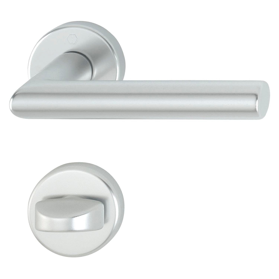 HOPPE 3286551 Drückergarnitur Amsterdam mit Rosetten WC, silber eloxiert WC/Bad Silber Eloxiert, WC/