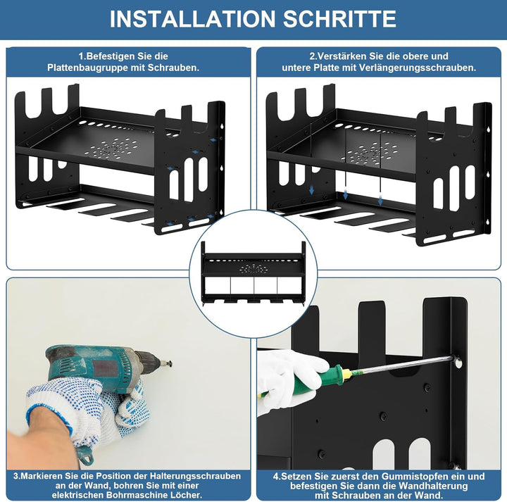 JYiuog Werkzeugspeicher Wandhalterung,Werkzeugregal für Makita Ladegerät DC18SF DC18RC,18V/14.4V Akk