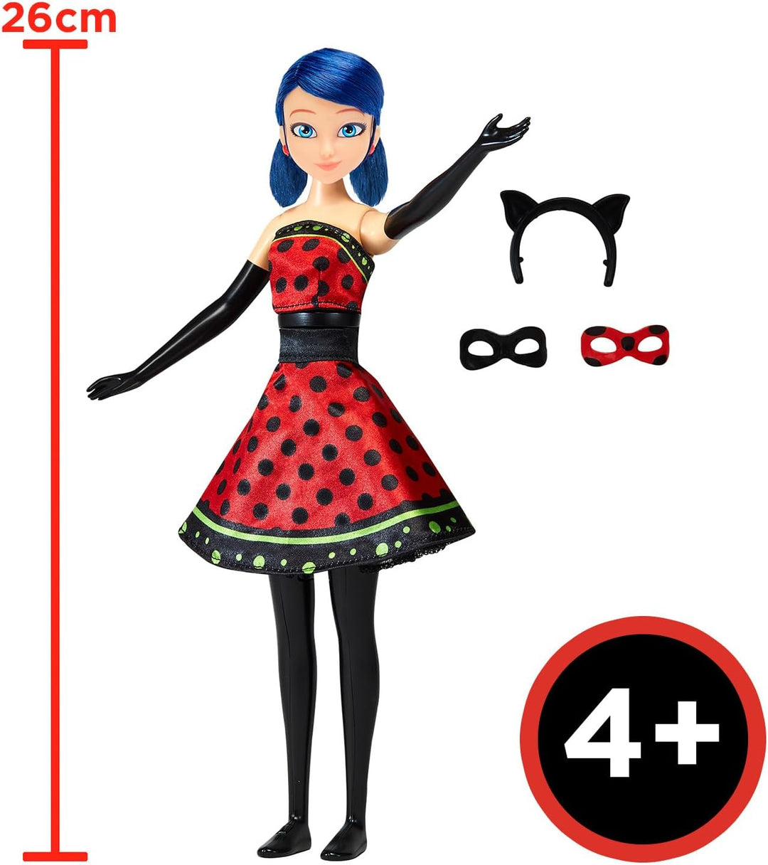 BANDAI - Miraculous - Verwandlungspuppe Ladybug - 26 cm Puppe, die Sich in Lady Noire und Bug Noire