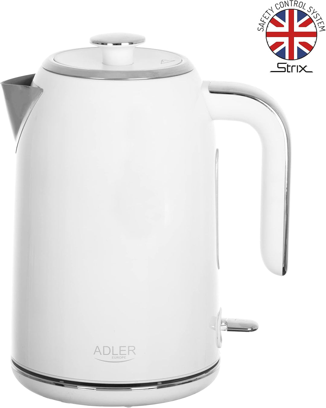 ADLER Metallkessel 1,7 l, STRIX-Steuerungssystem, Edelstahl, Silber 1.7 Liter Silber, 1.7 Liter Silb