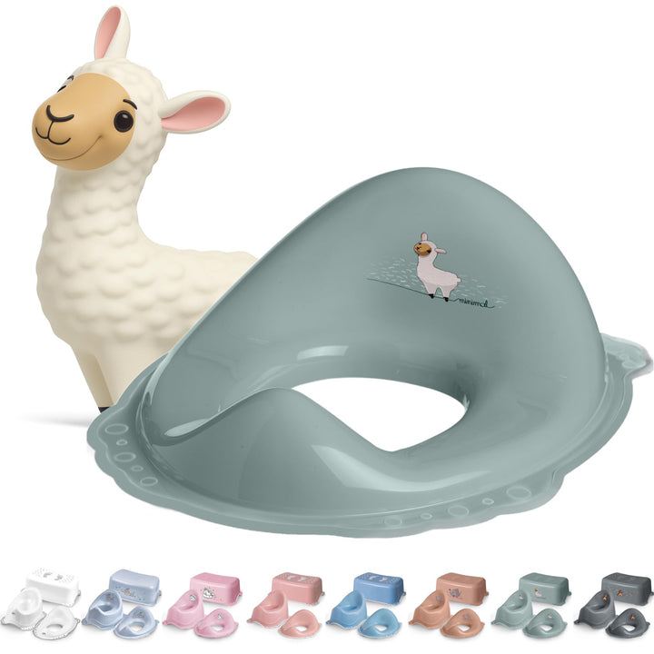 Toilettensitz Kinder Klositz Aufsatz rutschsicher & ergonomisch Lama grün - Toilettenaufsatz Kinder