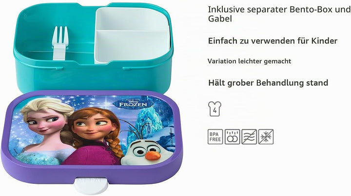 Mepal Brotdose Kinder - Bento Box Kinder - Brotdose Kinder mit Fächern &amp; Gabel - Meal Prep Box mit C