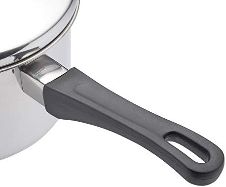 KitchenCraft Extratiefer Induktionskochfeldgeeigneter Kochtopf mit Deckel, Edelstahl, Silber, 28 x 1