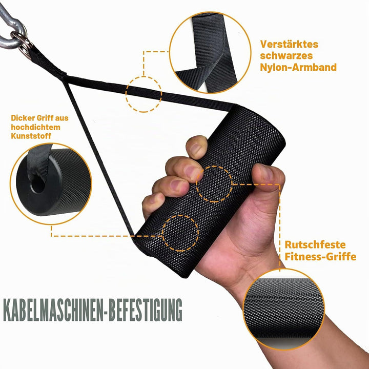 Arm-Wrestling-Griffe, dicke Armwresting-Trainingsgeräte, Lat-Pulldown-Aufsätze, D-Griff, V-Bar-Kabel