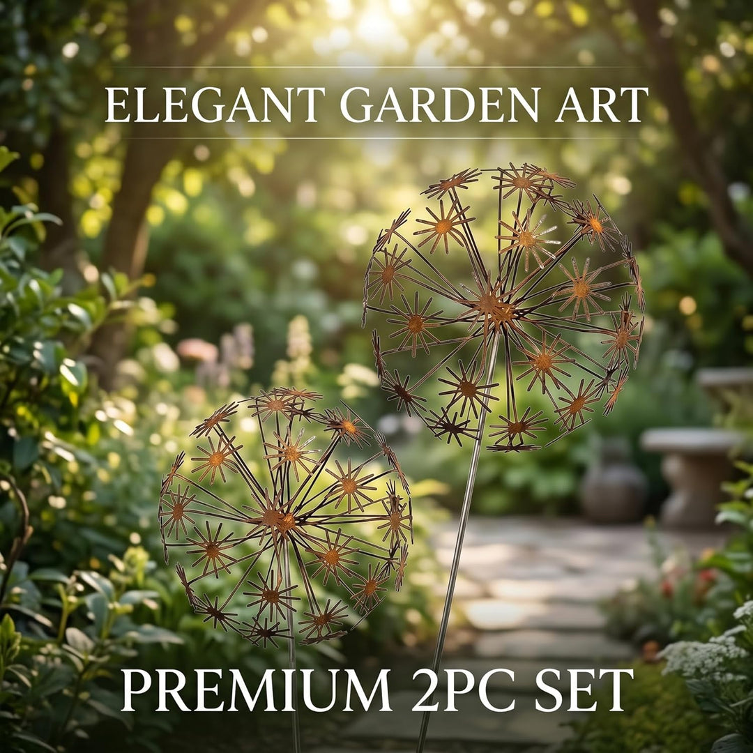 Gartendeko 2er Set Rost Deko für Garten Cortenstahl Gartenstecker Metall Blume Mohn Rostige Gartende