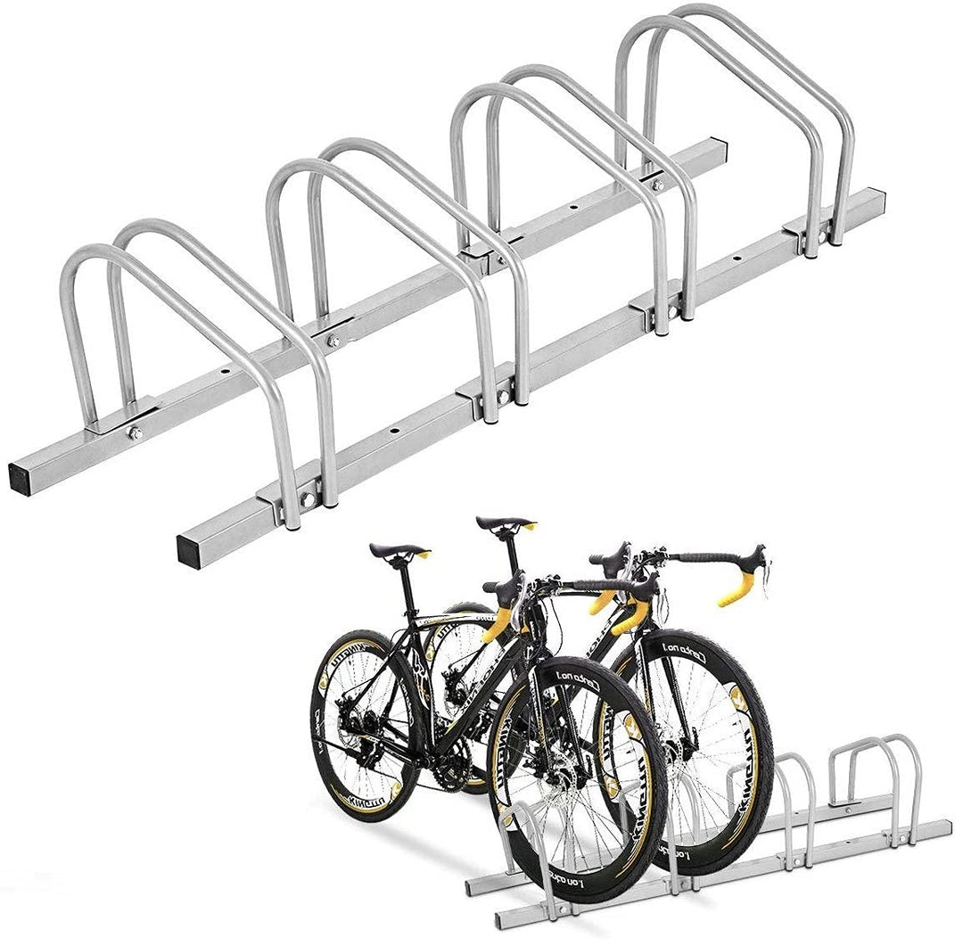 COSTWAY Fahrradständer Standparker Bodenständer Aufstellständer mit 4 Fahrrad Stellplätze, Mehrfachs