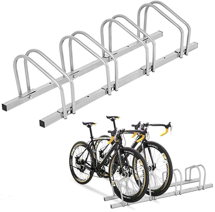 COSTWAY Fahrradständer Standparker Bodenständer Aufstellständer mit 4 Fahrrad Stellplätze, Mehrfachs