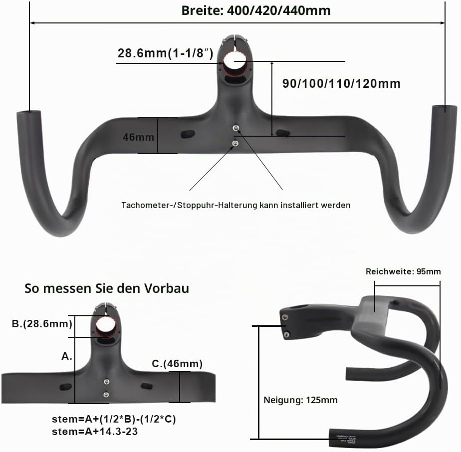RXL SL carbon lenker rennrad 1-1/8“integrierte carbon lenker internes routing drop lenker UD matt st