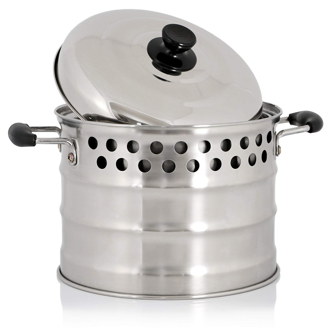 BBQ-Toro Edelstahl Kochtopf für Raketenofen, Ø 24 cm, Topf mit Deckel | Outdoor-Kochen | Ideal zum G