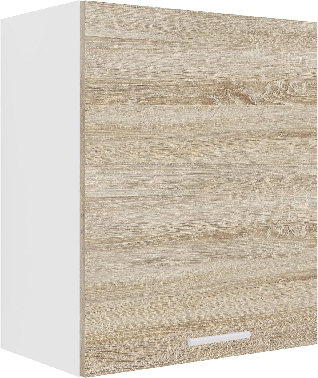 VCM Küchenschrank Breite 50 cm Holztür Hängeschrank Küche Küchenmöbel Esilo Weiss/Sonoma-Eiche Weiss