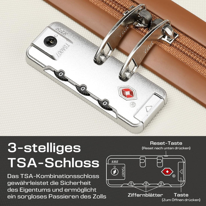 Joyway Koffer Trolleys Handgepäck Koffer, Hartschalen Reisekoffer mit 4 Rollen und TSA Schloss, Erwe