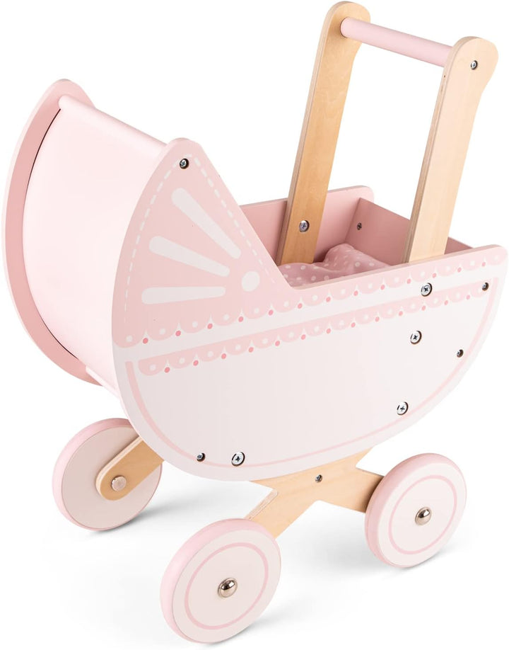 New Classic Toys Puppenwagen mit Bettzeug - Rosa Puppenwagen - Rosa, Puppenwagen - Rosa