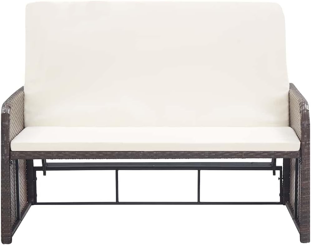 vidaXL Gartenmöbel 2-TLG. mit Auflagen Lounge Garten Sofa Fusshocker Hocker Sitzgruppe Gartenset Gar