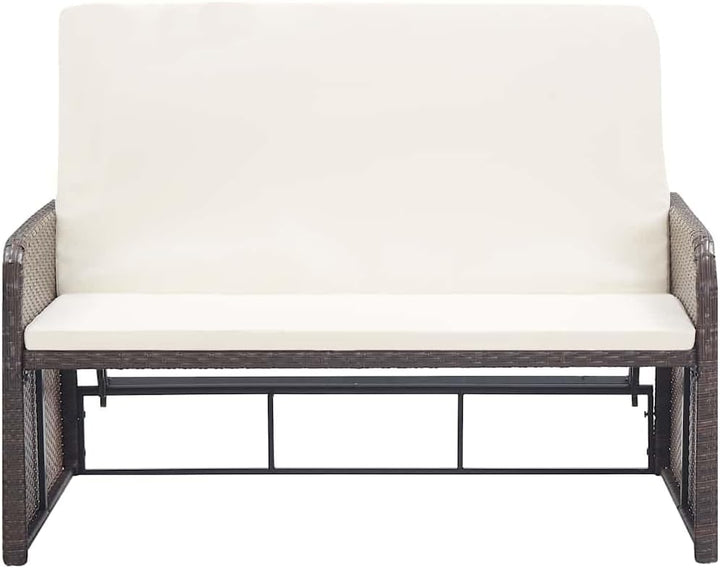 vidaXL Gartenmöbel 2-TLG. mit Auflagen Lounge Garten Sofa Fusshocker Hocker Sitzgruppe Gartenset Gar