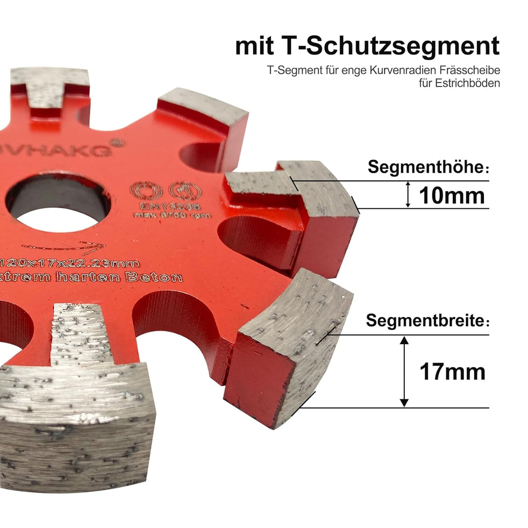 Diamant Frässcheibe/Räumscheibe120mm, 17 mm Räumscheibe 8 Segmente Für Fussbodenheizung Sehr harte B
