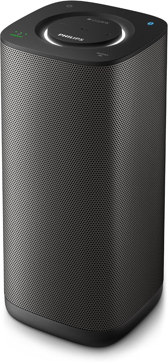 Philips BM6B kabelloser Multiroom Lautsprecher (izzy System, Bluetooth, 8 Std. Akku, Spritzwasserges