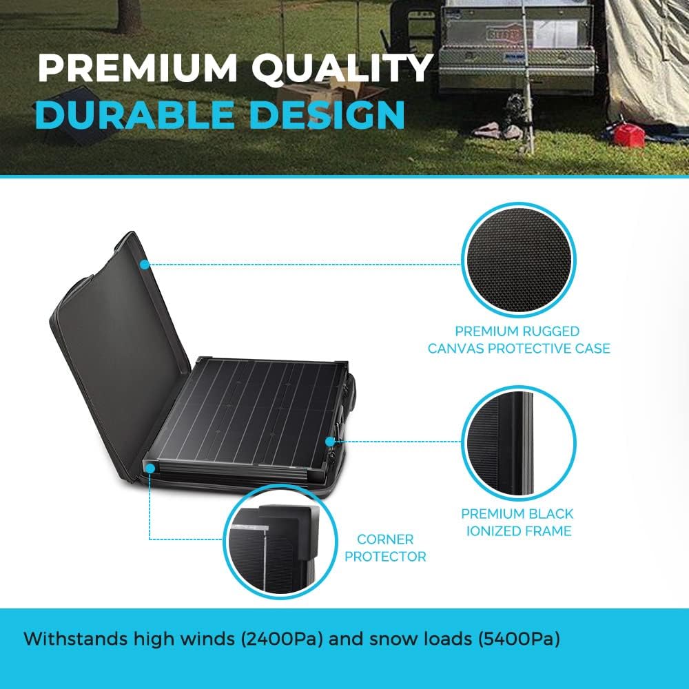 Renogy 100W 12V Mono Solarkoffer Wasserdicht 20A Solarregler LCD für Wohnmobil Camper Boot 100W Pane