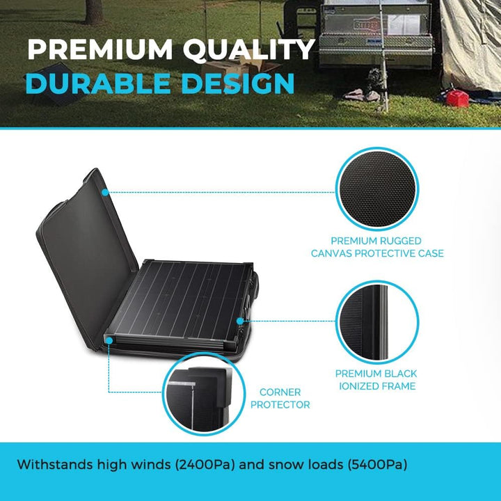 Renogy 100W 12V Mono Solarkoffer Wasserdicht 20A Solarregler LCD für Wohnmobil Camper Boot 100W Pane