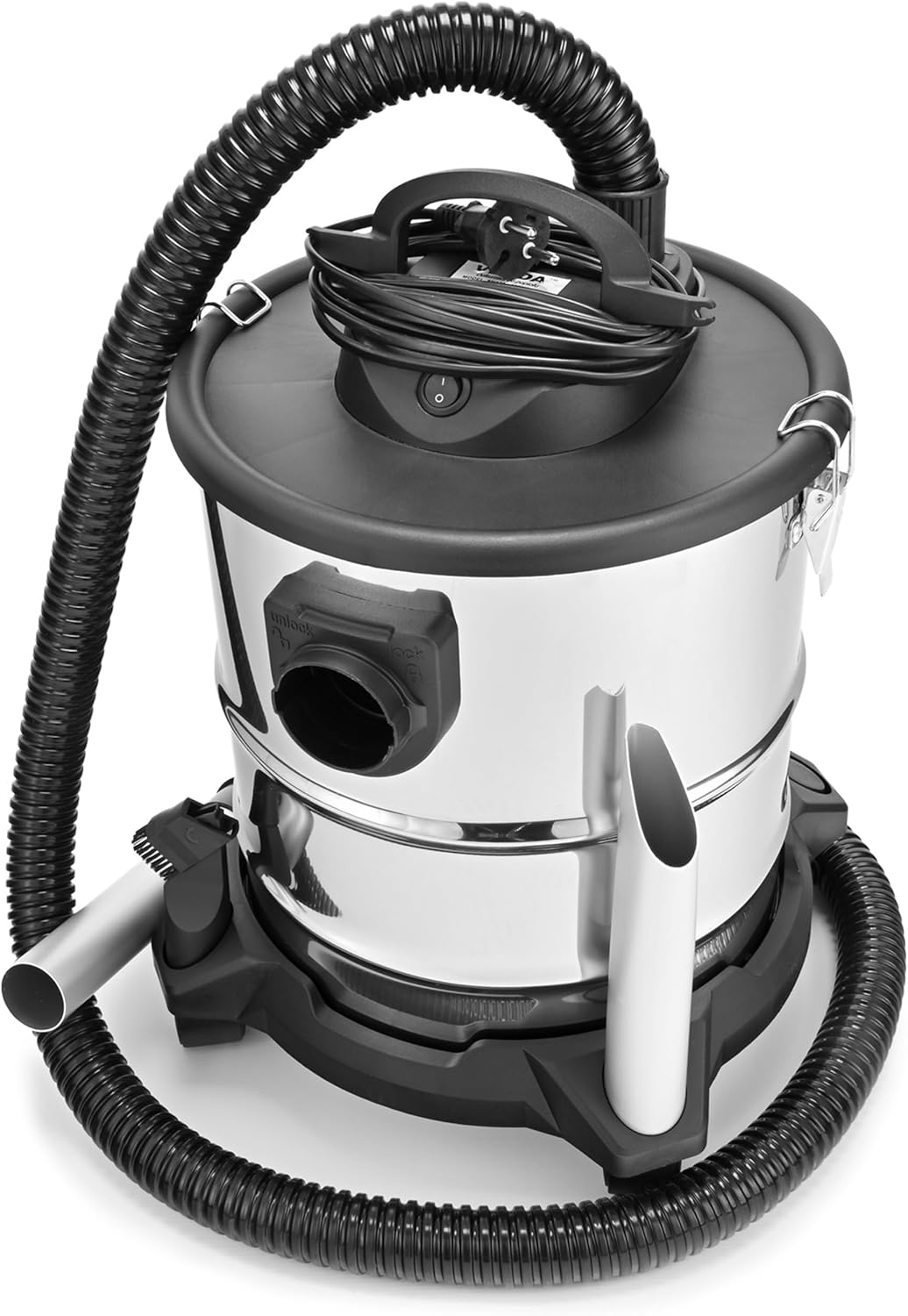 Aschesauger 20L 1650W Kaminsauger Staubsauger (Kabellänge ca. 4m) Inkl. HEPA Filter + Blasfunktion +
