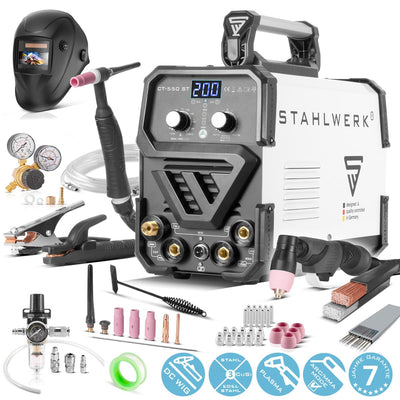 STAHLWERK CT550 ST - Vollausstattung - Set kompaktes WIG MMA Schweissgerät mit Plasmaschneider, bis
