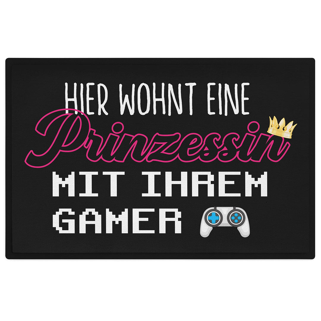 Trendation - Hier Wohnt Eine Prinzessin Mit Ihrem Gamer Fussmatte Geschenk Zocker Gaming Fussmatte 6