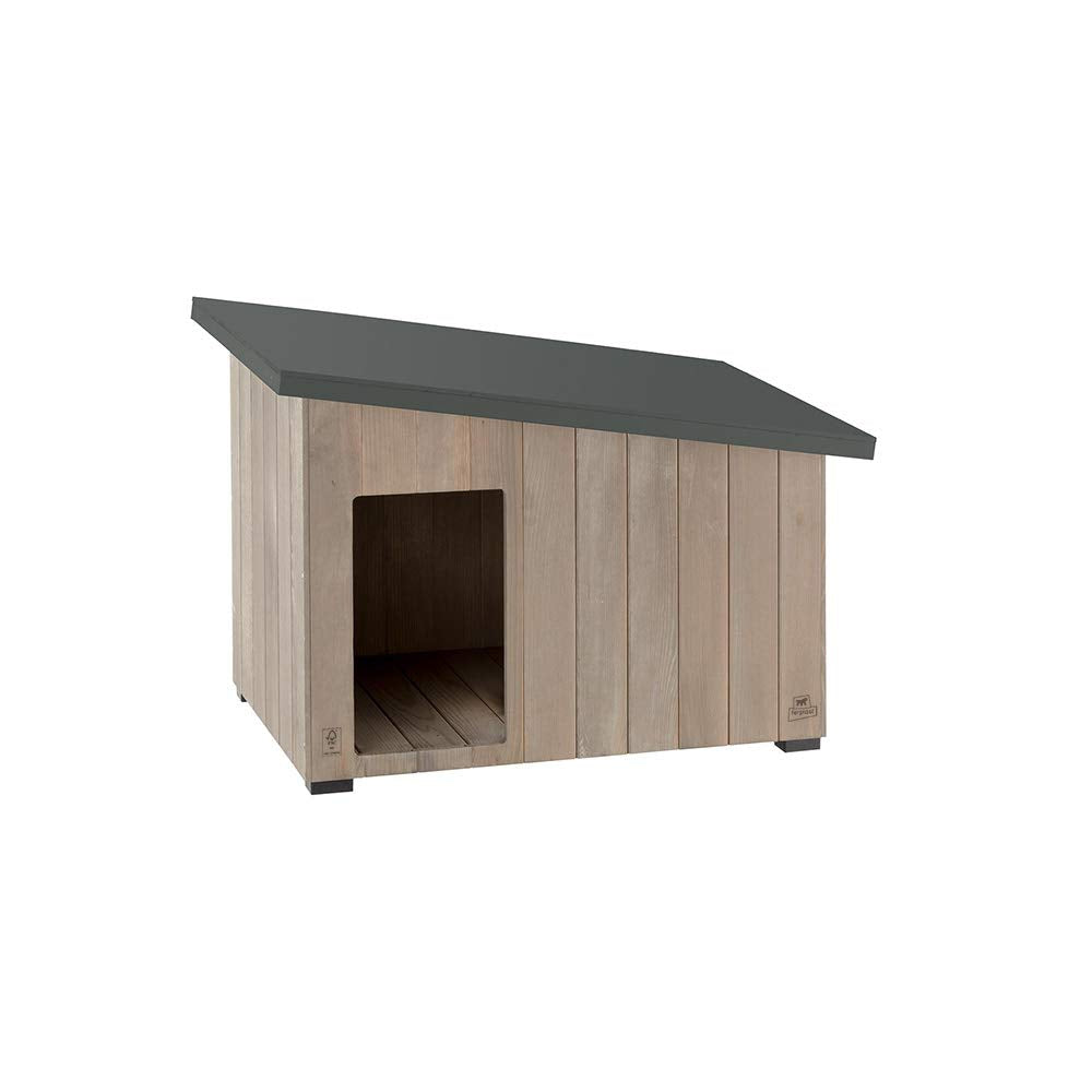 Ferplast 87027100 Outdoor-Zwinger, Hundehütte ARGO 50 aus FSC-Holz mit ungiftiger Farbe, beständig g