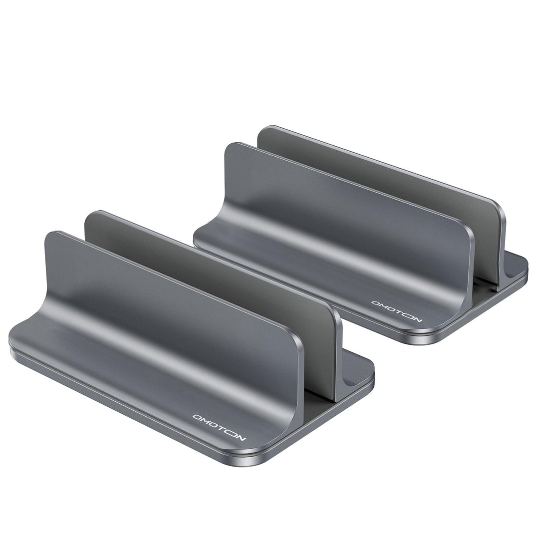 OMOTON Aluminium Vertikal Laptop Ständer 2er-Pack, Verstellbarer Notebook Ständer Laptop Halterung k