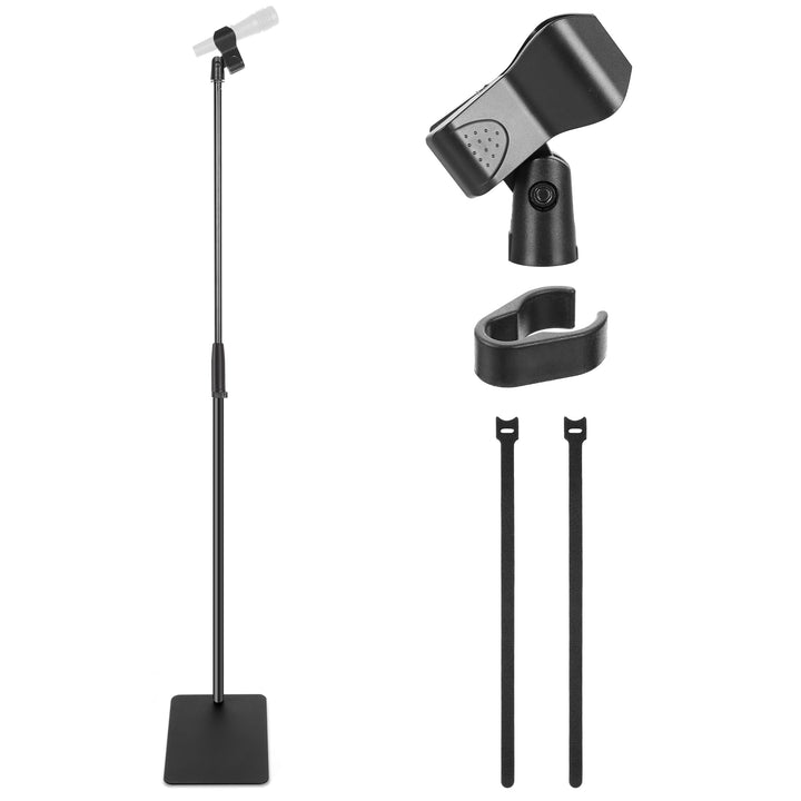 Pyle Mikrofonständer, Quadratische Basis, Höhenverstellbar, Mit universellem 5/8” Adapter, Mikrofonc