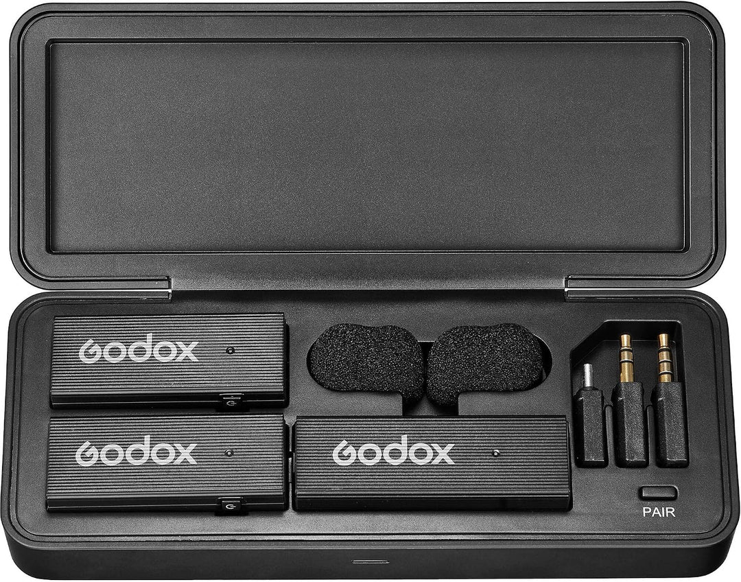 GODOX MoveLink Mini UC 2 Personen Wireless Mikrofonsystem für Kameras &amp; Mobilgeräte (Classic Black)
