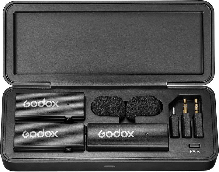 GODOX MoveLink Mini UC 2 Personen Wireless Mikrofonsystem für Kameras &amp; Mobilgeräte (Classic Black)