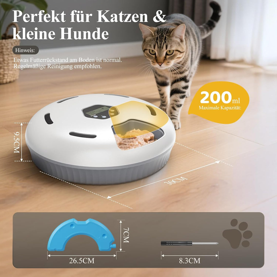 Zyncove Futterautomat Katze Nassfutter mit Kühlung: Nassfutterautomat für Katzen, Batteriebetriebene