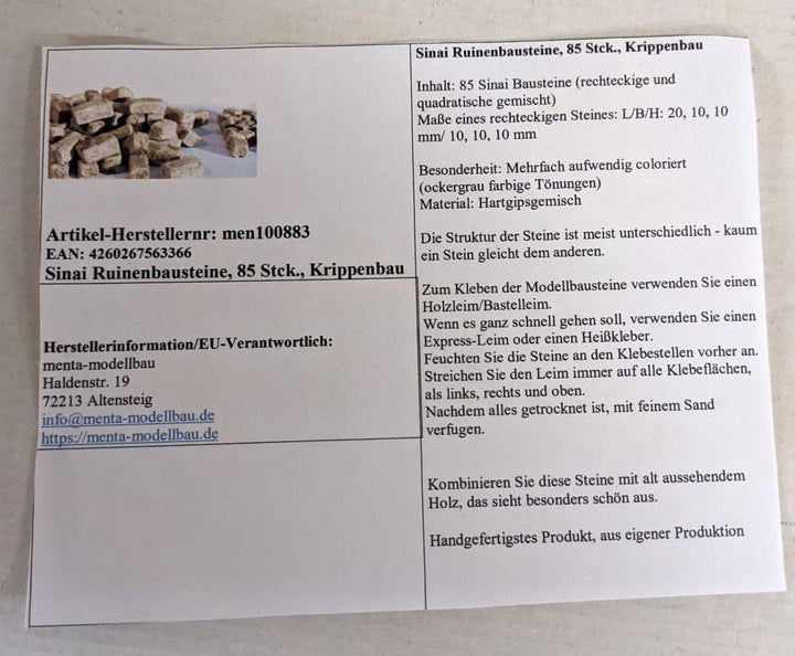 menta-modellbau Sinai Ruinenbausteine, 85 Stck., Krippenbau