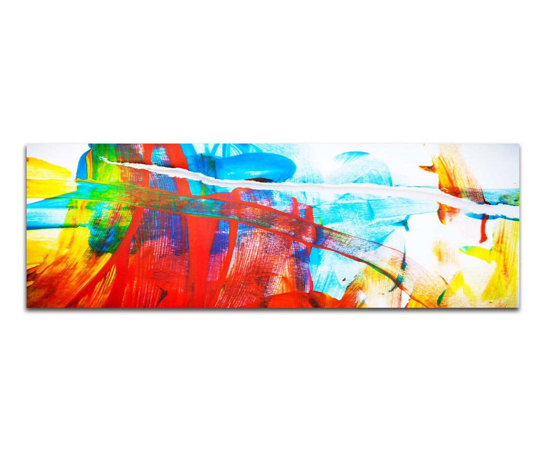 Paul Sinus Art Panoramabild auf Leinwand und Keilrahmen 150x50cm Malerei abstrakt bunt